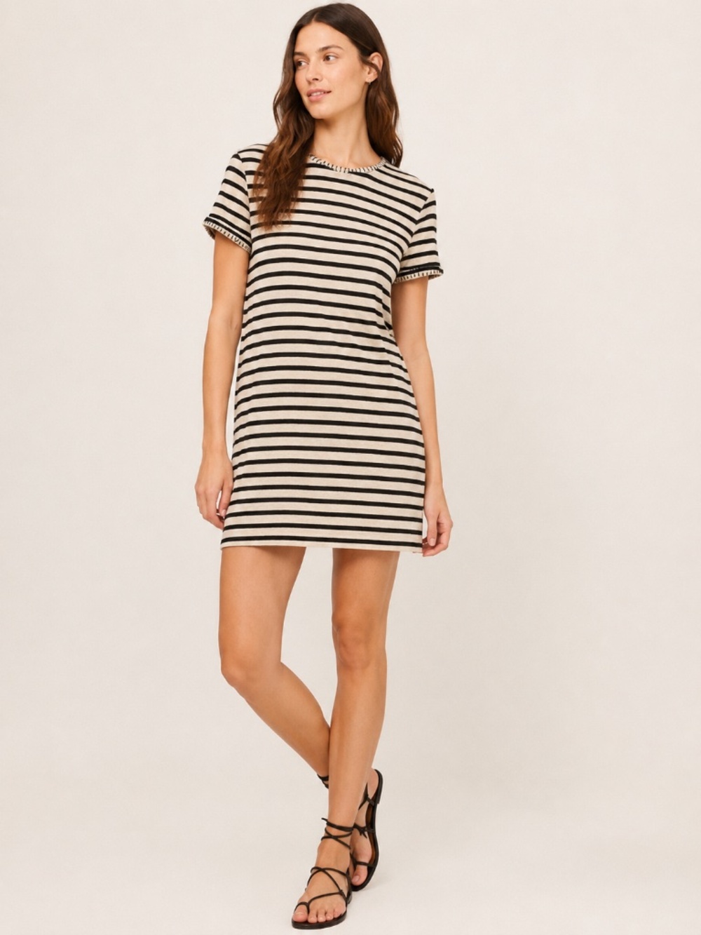 Alice + Olivia AIR Striped Linen Blend Shift Dress M